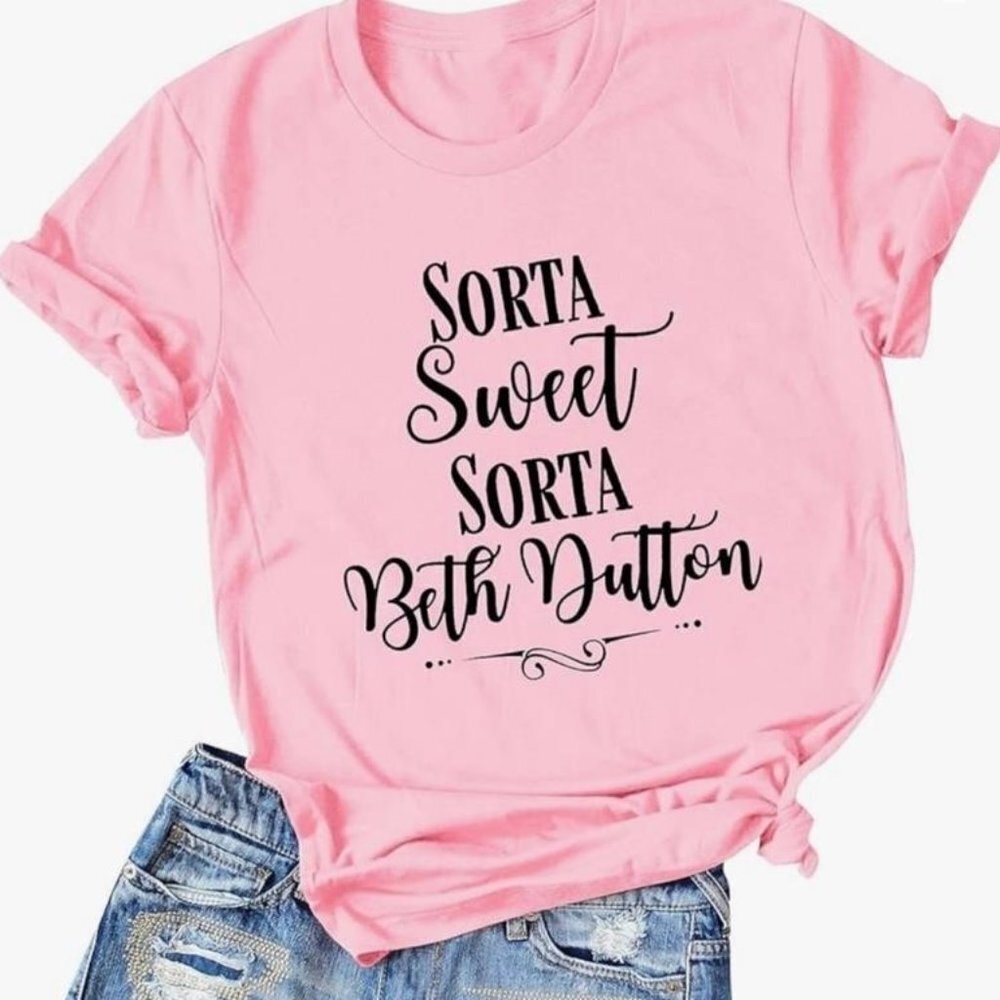 Beth Dutton Pink Humorous Graphic T Shirt Tee Shirt Medium Yellowstone